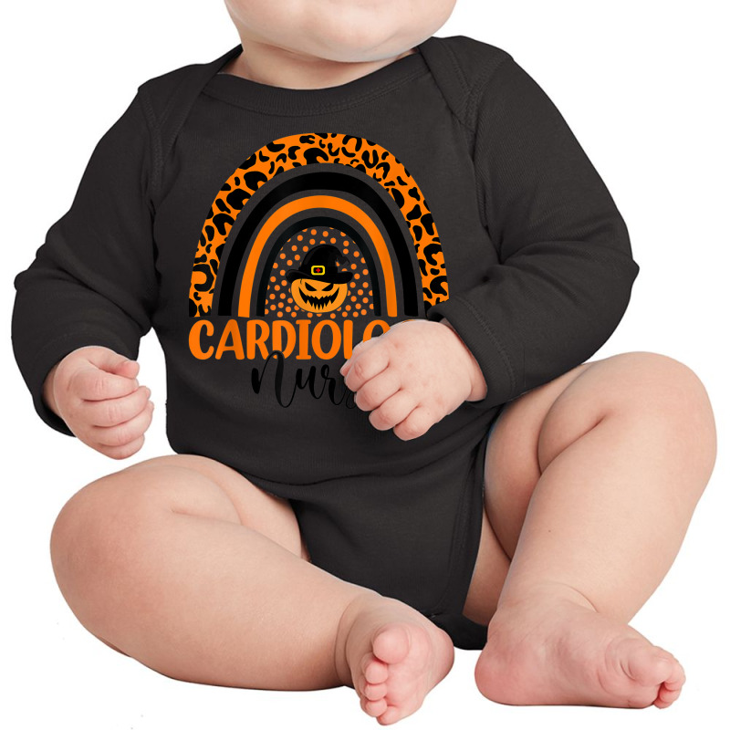 Cardiology Nurse Leopard Rainbow Halloween Pumpkin Nursing Long Sleeve Baby Bodysuit by Posh | Artistshot