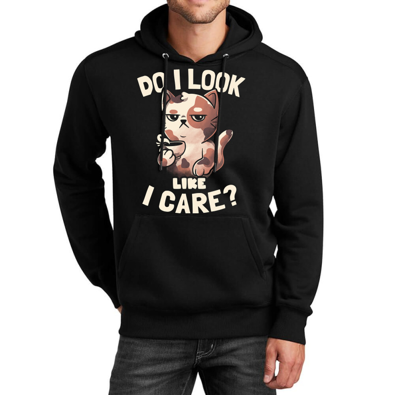 Do I Look Like I Care - Lazy Cute Coffee Cat Gift Unisex Hoodie | Artistshot