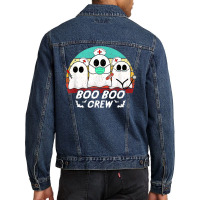 Boo Boo Crew Funny Nurse Halloween Ghost Costume Rn Vintage Men Denim Jacket | Artistshot