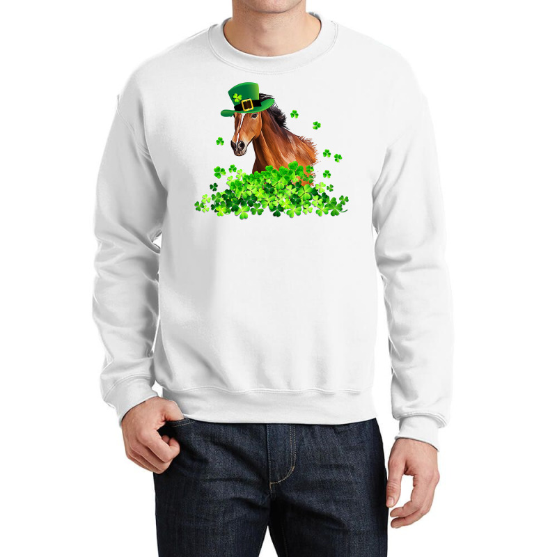 Horse Shamrock Horseback Riding Funny St Patrick S Day Gift Crewneck Sweatshirt by AuturoMedero | Artistshot