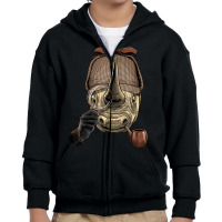 Detective Rhinoceros Spy Investigator Wildlife Rhino Lover Youth Zipper Hoodie | Artistshot