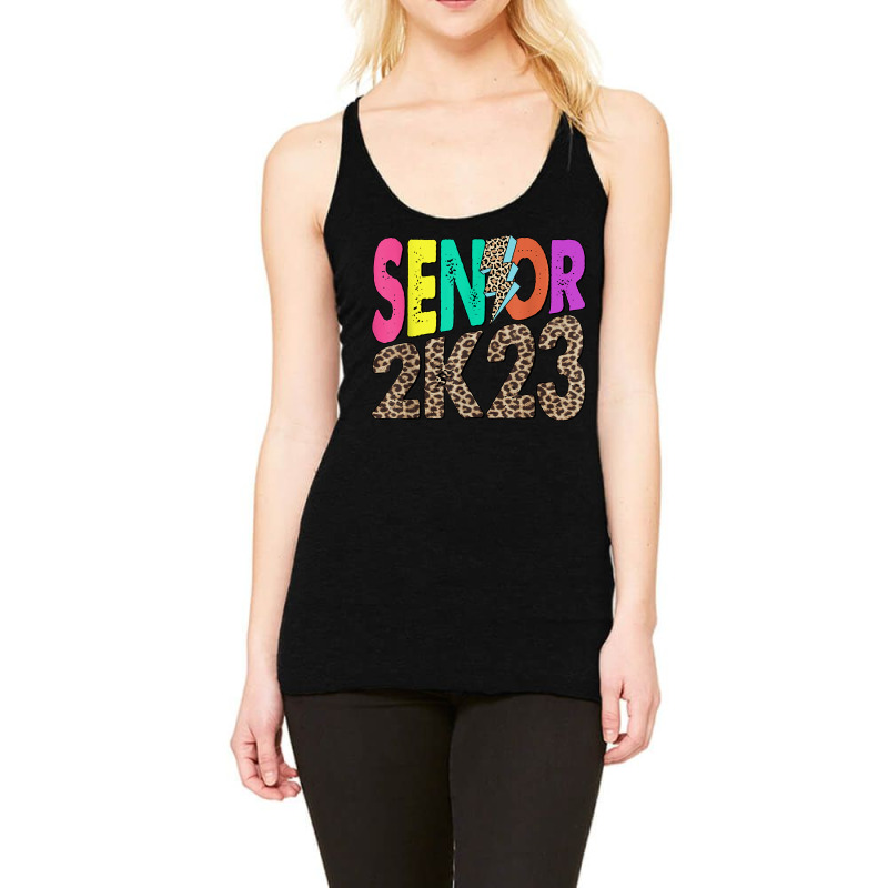 Senior 2k23 Leopard Lightning Bolt Class Of 2023 Graduation Racerback Tank by Fashlia | Artistshot