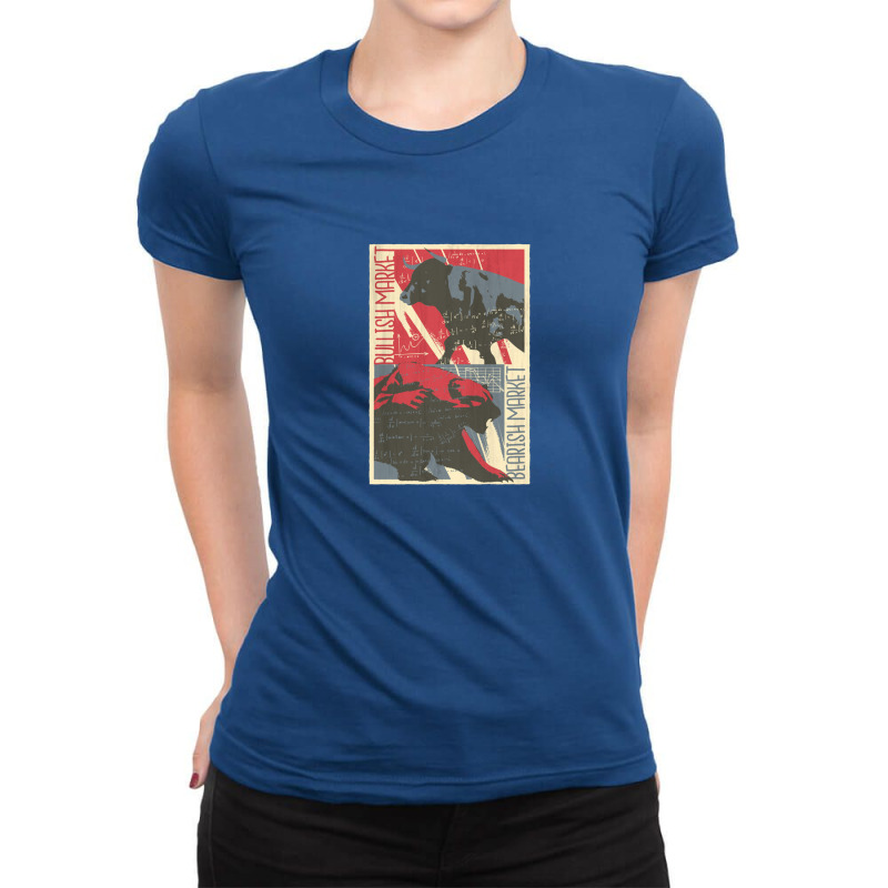 Bull Bear Market Ladies Fitted T-Shirt by cm-arts | Artistshot