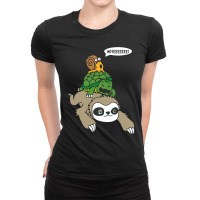 Sloth Turtle Snail Piggyback T Animal Running Wild Ladies Fitted T-shirt | Artistshot