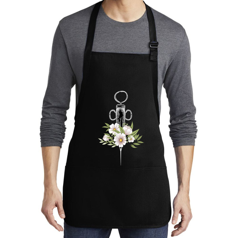 Phlebotomist Life Injection Phlebotomy Flowers Syringe Medium-length Apron | Artistshot