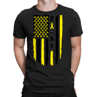 Fight Cancer Flag Childhood Awareness America Flag T-shirt | Artistshot