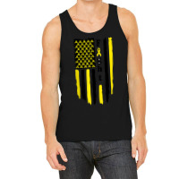 Fight Cancer Flag Childhood Awareness America Flag Tank Top | Artistshot