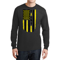 Fight Cancer Flag Childhood Awareness America Flag Long Sleeve Shirts | Artistshot