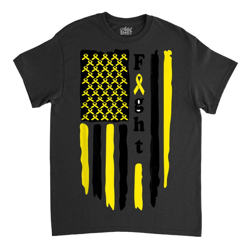 Fight Cancer Flag Childhood Awareness America Flag Classic T-shirt | Artistshot