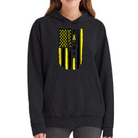 Fight Cancer Flag Childhood Awareness America Flag Vintage Hoodie | Artistshot