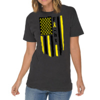 Fight Cancer Flag Childhood Awareness America Flag Vintage T-shirt | Artistshot