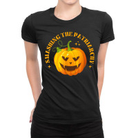 Smashing The Patriarchy Pumpkin Halloween With Feminism Ladies Fitted T-shirt | Artistshot