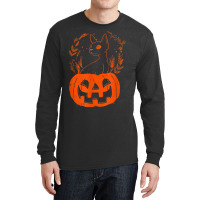 Halloween Pumpkin With Cat Halloween Party Long Sleeve Shirts | Artistshot