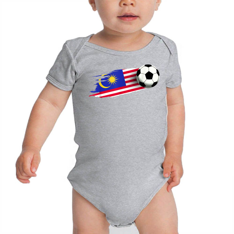 Malaysia Flag Jersey Malaysian Soccer Team Malaysian T Shirt Baby Bodysuit by cm-arts | Artistshot