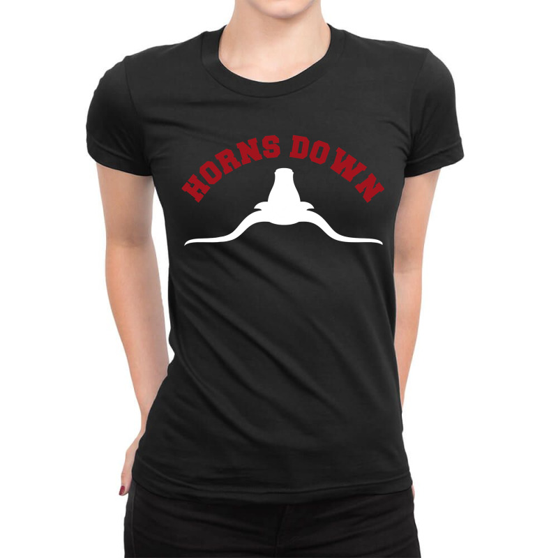 Horns Down Horns Down Texas Tuck Fexas Ladies Fitted T-Shirt by cm-arts | Artistshot