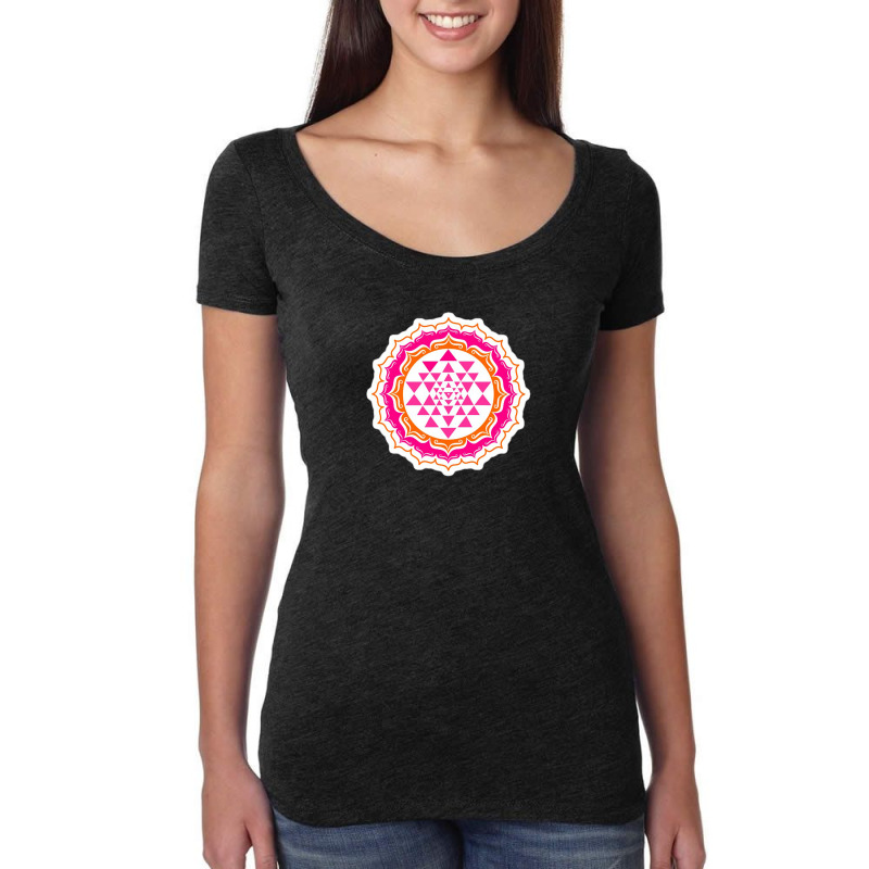 Sacred Om Mantra Buddhism Yoga Symbol Sound Of The Universe 11821571 Women's Triblend Scoop T-shirt by riska_art | Artistshot