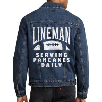 Offensive Lineman Serving Pancakes Daily Football Sport Gift Men Denim Jacket | Artistshot