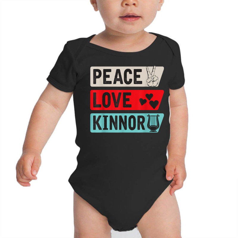 Peace Love Kinnor Musical Instrument Kinnor Players Baby Bodysuit by Carnations | Artistshot