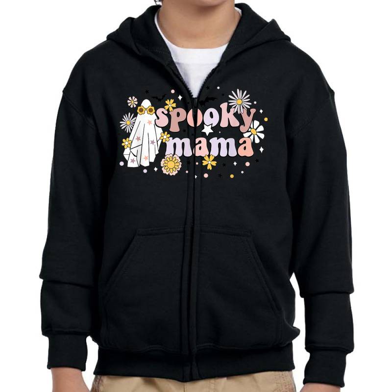 Spooky Mama Halloween Pattern Season Halloween Costume Youth Zipper Hoodie | Artistshot