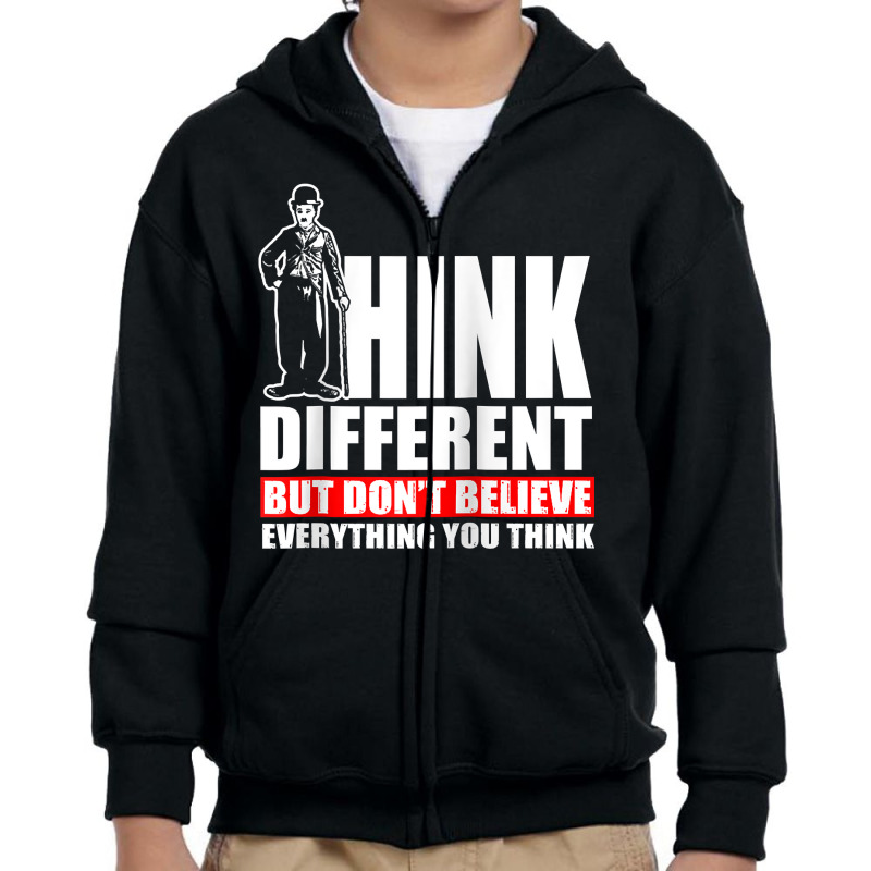 Chaplin   Think Different Raglan Baseball Tee Youth Zipper Hoodie by cm-arts | Artistshot