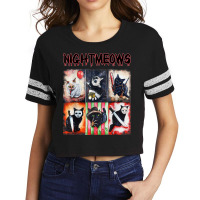 Ads Cat Nightmeows Campy 80's Horror Cats Horror Halloween Scorecard Crop Tee | Artistshot