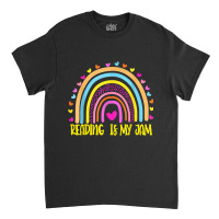 Read Teacher Rainbow Leopard Reading Is My Jam Classic T-shirt | Artistshot