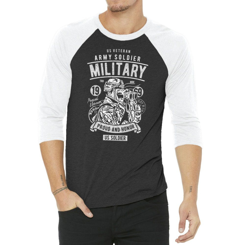 Veteran Army Soldier Military Adults, Veteran Army Soldier Military Ad 3/4 Sleeve Shirt | Artistshot