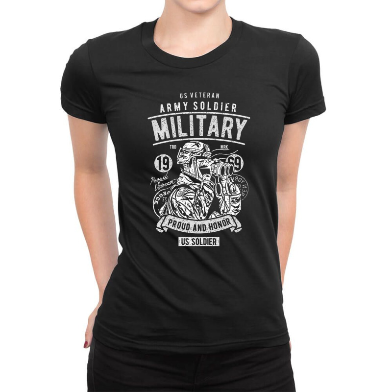 Veteran Army Soldier Military Adults, Veteran Army Soldier Military Ad Ladies Fitted T-shirt | Artistshot