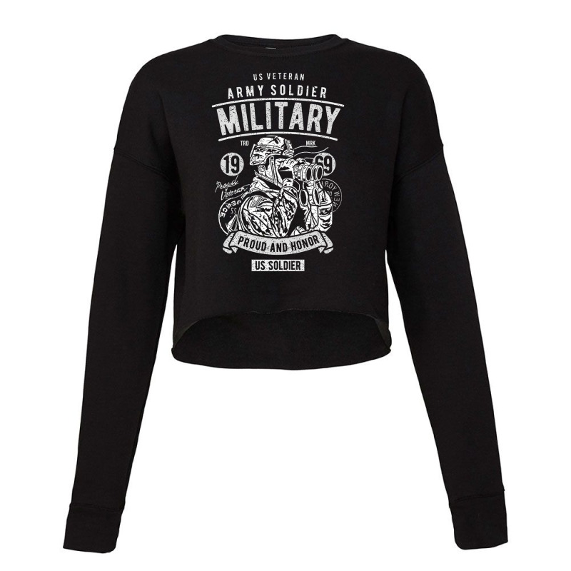 Veteran Army Soldier Military Adults, Veteran Army Soldier Military Ad Cropped Sweater | Artistshot