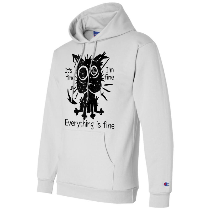 Everything Is Fine Funny Stressed Out Cat Graphic Tank Top Champion Hoodie by cm-arts | Artistshot