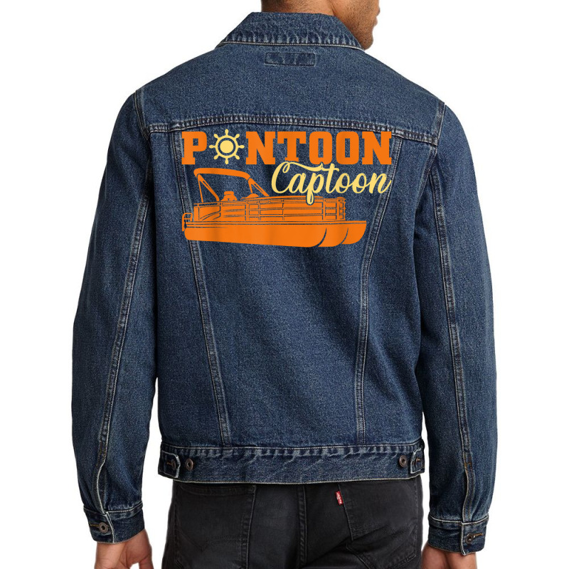 Camping Pontoon Captoon Boat Captain Mens Lake Funny T Shirt Men Denim Jacket | Artistshot