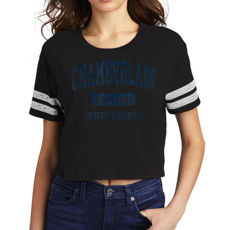 Chamberlain South Dakota Sd Vintage Athletic Sports Design Scorecard Crop Tee by Dapper | Artistshot