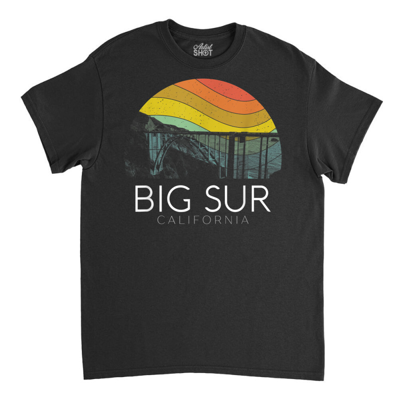 Big Sur California Beach Central Coast Retro Forest Camping T Shirt Classic T-shirt by genze | Artistshot