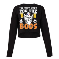 Im Just Here For The Boos Halloween Ghost Drink Beer Costume Cropped Sweater | Artistshot