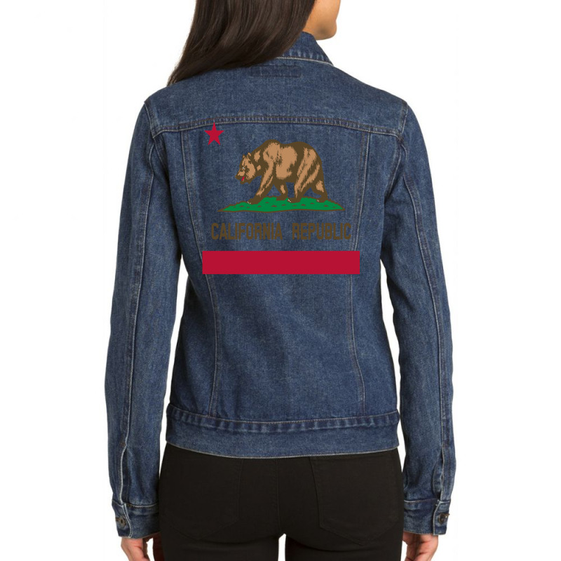 California Republic State Flag 1846 Vintage Hoodie Ladies Denim Jacket by nyxexaelaewe7 | Artistshot