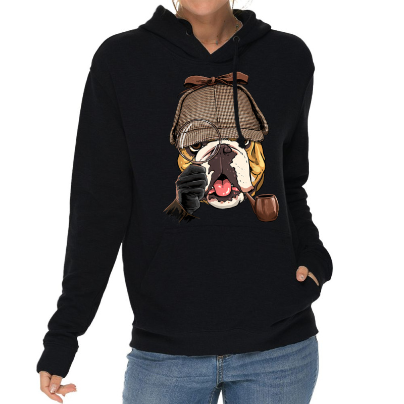 Detective American Bulldog Spy Investigator Bulldog Lover Lightweight Hoodie by Carnations | Artistshot