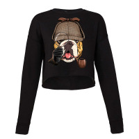 Detective American Bulldog Spy Investigator Bulldog Lover Cropped Sweater | Artistshot