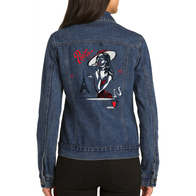 Paris Girl Ladies Denim Jacket by Clinical | Artistshot