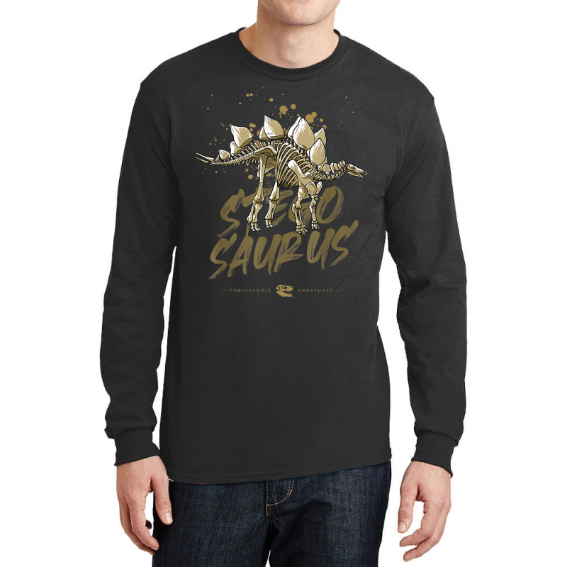 Stegosaurus Skeleton Paleontologist Fossil Dino Lovers Long Sleeve Shirts | Artistshot