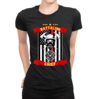 Battalion Chief American Firefighter Fireman Hero Design Ladies Fitted T-shirt | Artistshot