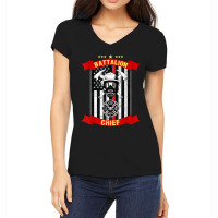 Battalion Chief American Firefighter Fireman Hero Design Women's V-neck T-shirt | Artistshot