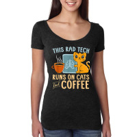 This Rad Tech Runs On Cats And Coffee Radiology Technician Women's Triblend Scoop T-shirt | Artistshot