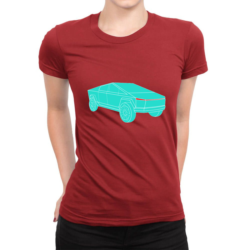 Cybertrucks Cyber Tech Futuristic Bulletproof Truck Auto Car Ladies Fitted T-Shirt by cm-arts | Artistshot