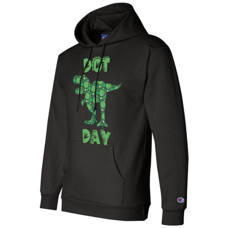 International Dot Day Green Polka Dot T Rex Dinosaur Kids Champion Hoodie by Prismatic | Artistshot