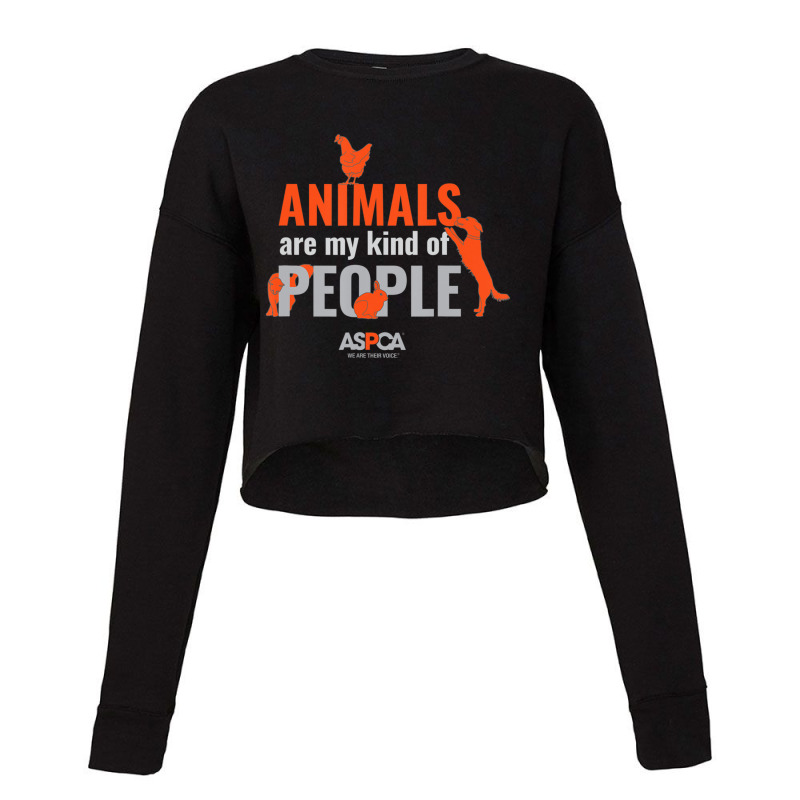 Aspca Animals Are My Kind Of People Dark Cropped Sweater by King Davila | Artistshot