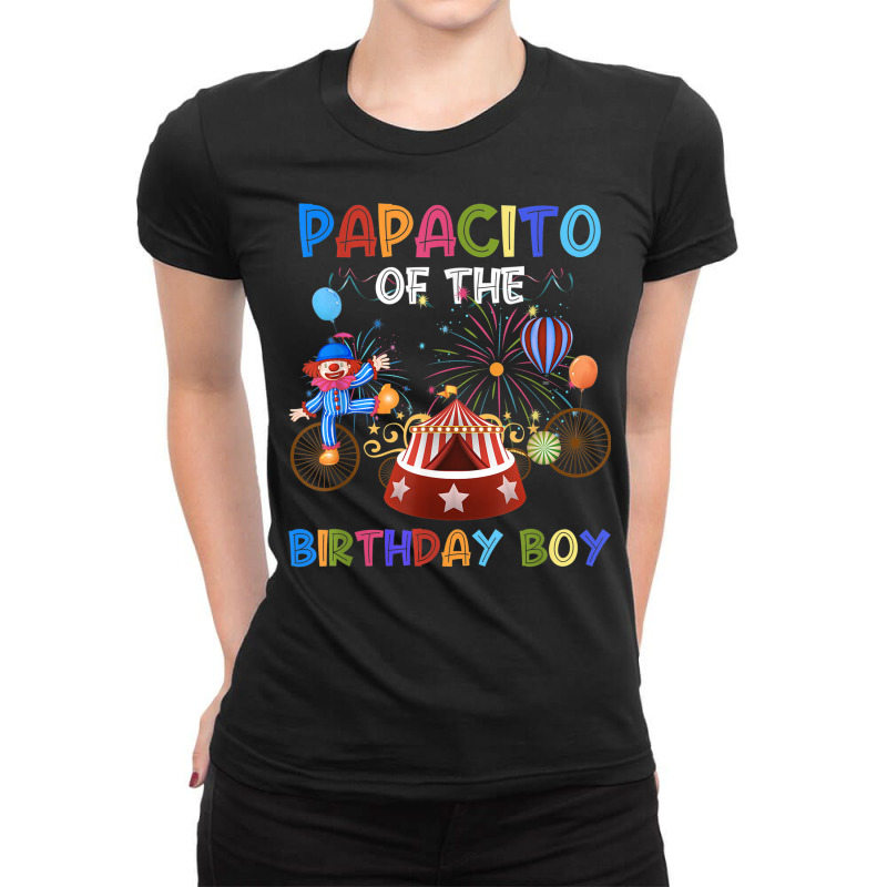 Papacito Of The Birthday Boy Ringmaster Circus Birthday Ladies Fitted T-Shirt by Color | Artistshot