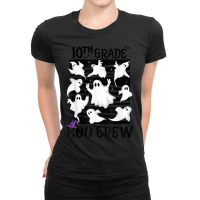 10th Grade Boo Crew Teacher Student Team Spooky Babe Ghost Ladies Fitted T-shirt | Artistshot