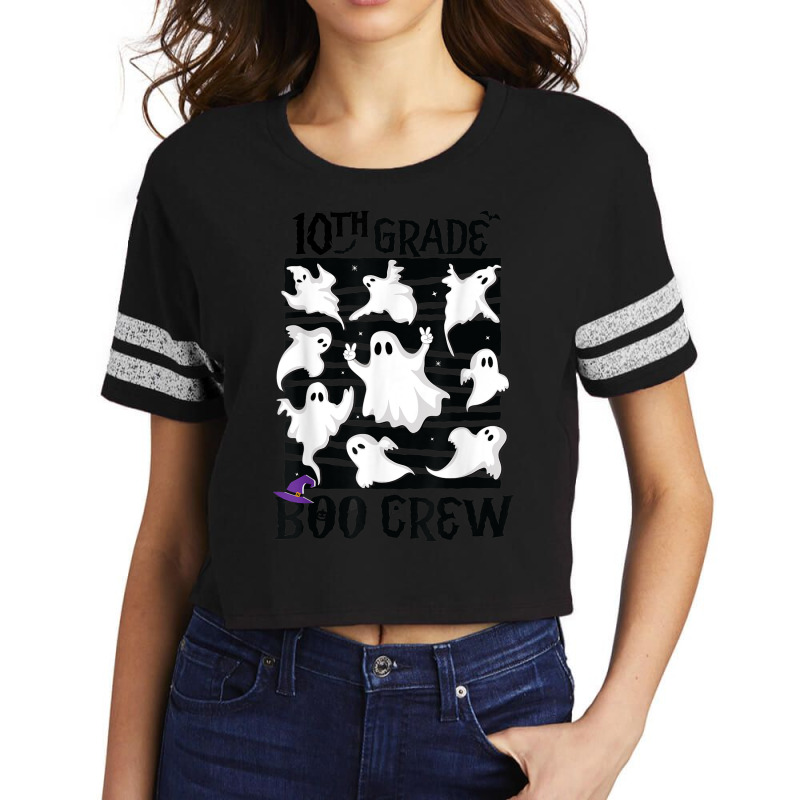 10th Grade Boo Crew Teacher Student Team Spooky Babe Ghost Scorecard Crop Tee by Posh | Artistshot