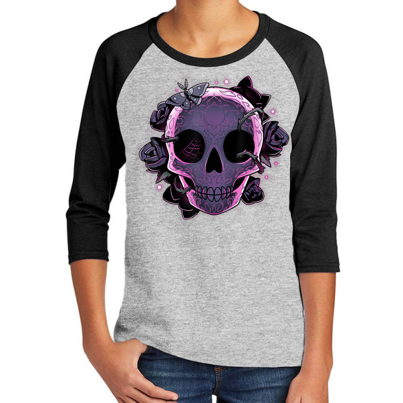 Memento Mori Shirt Men Spooky Beauty Flowers Skull Halloween Youth 3/4 Sleeve | Artistshot