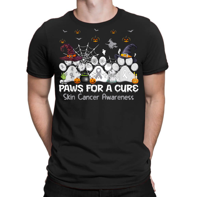 Paws For A Cure Skin Cancer Awareness Halloween T-shirt | Artistshot